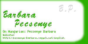 barbara pecsenye business card